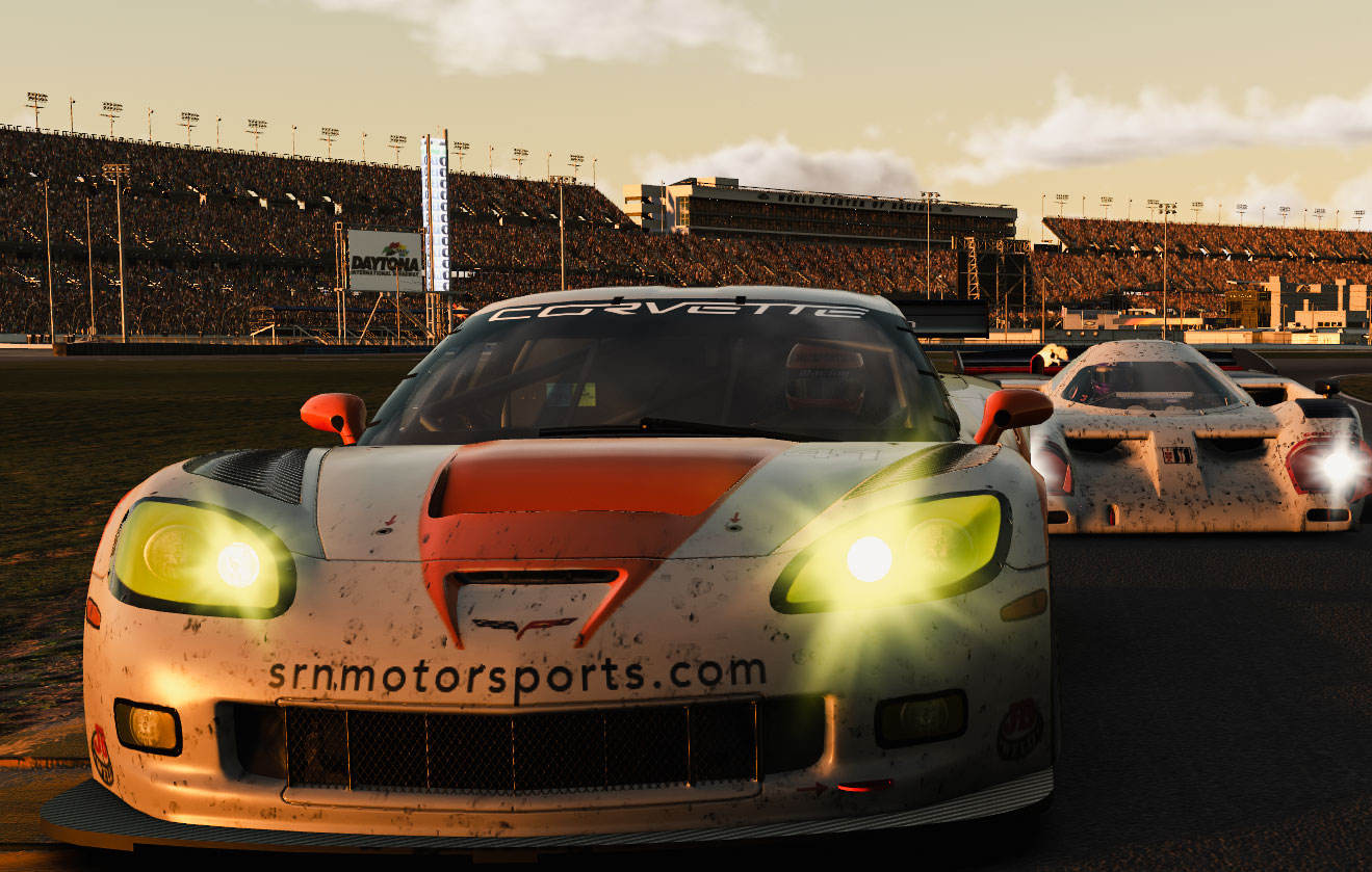 SRN-Dailysportscar.com Team Ford Mustang GT4 battling for position on track